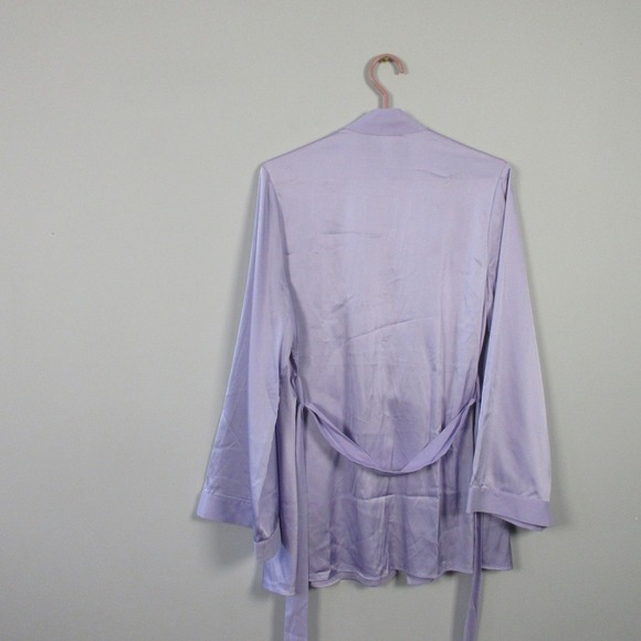 Savage X Fenty Kimono Robe Women XS S Purple Satin Lingerie Luxury Bridal 218 - Picture 5 of 12